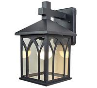 HynJGih Feuille murale vintage, allée LED Lampe murale extérieure étanche moderne extérieure balcon escalier de cour lumière(Black,B(8W))