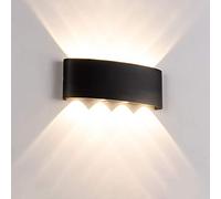 HynJGih Lampe murale moderne à LED Échangeur d'eau Etanchée à l'eau haut et bas for salon, chambre à coucher, couloir(Black,White light)