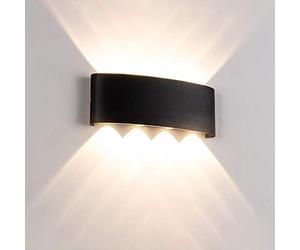 HynJGih Lampe murale moderne à LED Échangeur d'eau Etanchée à l'eau haut et bas for salon, chambre à coucher, couloir(Black,White light)