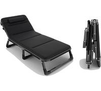 HynJGih Lit Pliant Portable avec Matelas en Mousse à mémoire de Forme, lit d'appoint réglable for Chambre, Cadre en métal Pliable