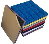 HynJGih Lot de 10 panneaux de mousse acoustique anti-bruit, panneaux de mousse insonorisants auto-adhésifs, mousse acoustique ignifuge(Rosso)