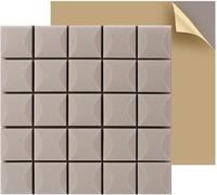 HynJGih Lot de 10 panneaux de mousse acoustique anti-bruit, panneaux de mousse insonorisants auto-adhésifs, mousse acoustique ignifuge(Grigio)