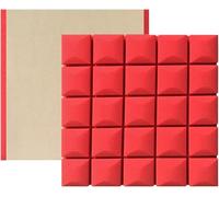HynJGih Mousse acoustique auto-adhésive, panneau de traitement absorbant le son, mousse d'insonorisation en polyuréthane for salle audio KTV(Rosso,20pcs 50x50x5cm)