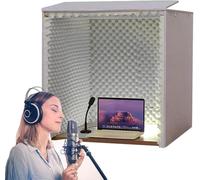 HynJGih Petite cabine d'enregistrement vocale portable, panneau en mousse acoustique insonorisant for microphone, mousse absorbante haute densité for filtrer la voix