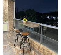 HynJGih Petite Table de Bar Pliante for terrasse élévatrice, Bureau de Garde-Corps de Rebord de fenêtre, Table d'appoint de Garde-Corps d'extérieur for Loisirs et Maison(120x37cm)