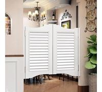 HynJGih Porte battante de café, porte battante à barre de volet intérieure, porte de séparation en bois massif, décoration intérieure, taille personnalisée disponible(Blu,120x90cm(WxH))