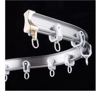 HynJGih Rail de Rideau à Montage au Plafond/Mur avec 8 poulies par mètre, Tringle à Rideau Pliable for Patio/Chambre à Coucher, Alliage d'aluminium Gris(Ceiling Mount,5.5m/18ft)