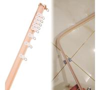HynJGih Rail de Voie de Rideau Pliable, tringles à Rideaux de Salle de Bains à Montage au Plafond/murales, Rails de Rideaux de séparation de pièce for Baie vitrée(Ceiling Mount,200cm/6.6ft)