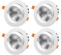 HynJGih SDUYTDG Lot de 4 plafonniers encastrés LED 3000 K-6000 K projecteurs sélectionnables panneau de plafond rond LED peut éclairer(12w,6000K)