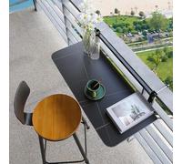 HynJGih Table d'appoint Pliante d'extérieur, Table d'appoint Murale, Table de Balcon Pliante, Table de Balcon multifonctionnelle(Black Stand,100 * 35cm)