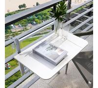 HynJGih Table Suspendue de Balustrade extérieure, Petite Table Pliante de terrasse, Gain de Place, Table de Balustrade de Balcon de Jardin Pliable(Bianco,100 * 35cm/39.3 * 13.7in)