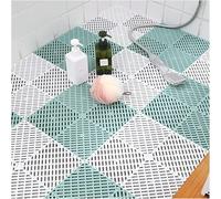 HynJGih Tapis antidérapant de Drainage, Tapis de Douche de Salle de Bains, Tapis de Sol Multifonctionnel à emboîtement à Drainage Rapide(Green+White,24pcs)