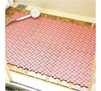 HynJGih Tapis antidérapant de Drainage, Tapis de Patchwork de Salle de Bain Bricolage Tapis de Zone Humide Tapis de Sol ajouré(Pink,15pcs)