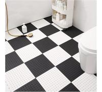 HynJGih Tapis antidérapant de Drainage, Tapis de Sol à épissure Douce, ajouré for Salle de Bain, Tapis de Zone Humide à Drainage Rapide, 11,8x11,8 Pouces(Black+White,16pcs)