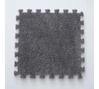 HynJGih Tapis de Sol en Mousse Patchwork de 64 pièces, Tapis en Mousse Pelucheux emboîtable, Tapis de Sol Puzzle for Salon, Chambre à Coucher et sols durs(Gray)