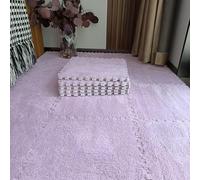 HynJGih Tapis de Sol Puzzle emboîtable 18 pièces, Tapis de Sol antidérapant, Tapis de Sol en Mousse en Peluche, Tapis Rampant for Chambre à Coucher(Purple,60x60cm)