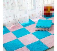 HynJGih Tapis emboîtable, Tapis de Sol Puzzle en Mousse antidérapant Lavable, découpable, Tapis Rampant en Peluche(Pink+Dark Blue,30pcs)