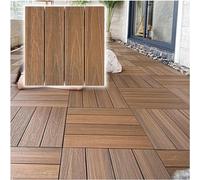 HynJGih Tuiles de terrasse Composites Patio Composite Bois-Plastique Tuiles de terrasse Bricolage Carreaux de terrasse en Bois imbriqués(Brown,15pcs)