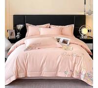 Hynyjxjy B,2m, Parure De Lit en Pur Coton Parure De Lit Complète Toutes Saisons Linge De Lit en Percale Douce avec Housse De Couette, Draps Plats, Taies d'oreiller Et Taies d'oreiller