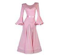 Hynyjxjy ,c,S, Robes De Danse De Salle De Bal pour Femmes Tenue De Danse De Performance De Tango Salsa en Mousseline Net Yarn Social Dance Vêtements Costume De Danse De Valse sans Dos