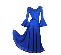 Hynyjxjy ,e,XXL, Robes De Danse De Salle De Bal pour Femmes Tenue De Danse De Performance De Tango Salsa en Mousseline Net Yarn Social Dance Vêtements Costume De Danse De Valse sans Dos