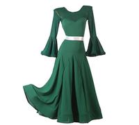 Hynyjxjy ,f,M, Robes De Danse De Salle De Bal pour Femmes Tenue De Danse De Performance De Tango Salsa en Mousseline Net Yarn Social Dance Vêtements Costume De Danse De Valse sans Dos