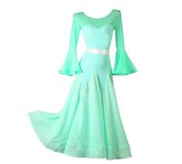 Hynyjxjy ,g,M, Robes De Danse De Salle De Bal pour Femmes Tenue De Danse De Performance De Tango Salsa en Mousseline Net Yarn Social Dance Vêtements Costume De Danse De Valse sans Dos