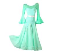 Hynyjxjy ,g,XL, Robes De Danse De Salle De Bal pour Femmes Tenue De Danse De Performance De Tango Salsa en Mousseline Net Yarn Social Dance Vêtements Costume De Danse De Valse sans Dos