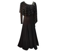 Hynyjxjy Noir,M, Robes De Performance De Danse De Salon pour Femmes Vêtements De Danse De Valse Costumes De Danse Tango Salsa Élégants Tenue De Danse De Moderne pour Un Swing Exceptionnel