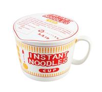 HYO&ZOY Bol en céramique for nouilles, bol en porcelaine avec couvercle, grand bol à soupe Ramen avec poignée, cadeau for les amateurs de Ramen (Color : Red)