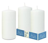 Hyoola Bougies Blanches Piliers 100 mm x 200 mm - Bougies Inodores Piliers - Pack de 2 Bougies Piliers - Fabrication Européenne