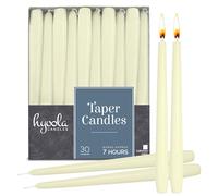Hyoola Bougies Coniques Hautes - Bougies Haute Coniques Non Parfumées de 200 mm, Ivoire, Durée de Combustion de 7 Heures - Paquet de 30 Bougies Inodores