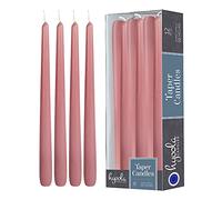 Hyoola Bougies Coniques Hautes - Bougies Haute Coniques Non Parfumées de 300 mm, Rose, Durée de Combustion de 10 Heures - Paquet de 12 Bougies Inodores