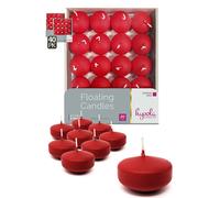 HYOOLA Bougies flottantes rouges de qualit suprieure 4,4 cm 3 heures Lot de 40 Fabriques en Europe