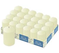 Hyoola Bougies Ivoire Piliers 50 mm x 100 mm - Bougies Inodores Piliers - Pack de 24 Bougies Piliers - Fabrication Européenne