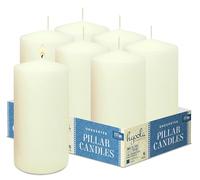Hyoola Bougies Ivoire Piliers 75 mm x 150 mm - Bougies Inodores Piliers - Pack de 6 Bougies Piliers - Fabrication Européenne