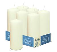 Hyoola Bougies Ivoire Piliers 75 mm x 175 mm - Bougies Inodores Piliers - Pack de 6 Bougies Piliers - Fabrication Européenne