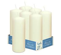 Hyoola Bougies Ivoire Piliers 75 mm x 200 mm - Bougies Inodores Piliers - Pack de 6 Bougies Piliers - Fabrication Européenne