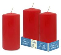 Hyoola Bougies Rouges Piliers 100 mm x 200 mm - Bougies Inodores Piliers - Pack de 2 Bougies Piliers - Fabrication Européenne