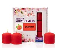 Hyoola Bougies Votives Parfumées - Bougies Votives Fraise - Durée de Combustion 12 heures - Lot de 9 - Fabrication Européenne