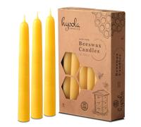 Hyoola en cire d'abeille Bougies coniques 12 Pack - Fabrique a la main tous naturels 100% purement pure Bougie de cire d'abeille - grand jaune do