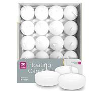Hyoola Lot de 20 Bougies Flottantes Premium Blanc - Bougies Flottantes Longue Durée 3 heures - Petites Bougies Flottantes de 45 mm - Fabriquées en Europe