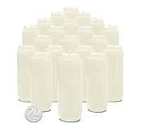 Hyoola Pack 20 Bougies Votives Brûlant 9 Jours - Lot Bougies Religion de 18 cm pour Célébrations Religieuses, Anniversaires, Situations Urgentes - Lot de Bougies Prières Cire Végétale Pot Plastique