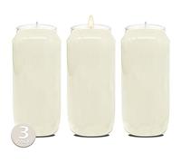 Hyoola Pack 3 Bougies Votives Brûlant 7 Jours - Lot Bougies Religion de 15 cm pour Célébrations Religieuses, Anniversaires, Situations Urgentes - Lot de Bougies Prières Cire Végétale Pot Plastique