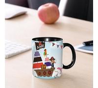 HYOSXC Mug Humour Design Élégant Et Intemporel Tasse Café 11 oz 330ml Céramique Idée Cadeaue,Décoration d'avions, avions, aviation, hélicoptères et jets (dessin animé),impression des deux côtés