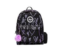 Hype Purple Glitter Heart, Sacs à Dos Fille, Cœur pailleté Violet, Taille Unique