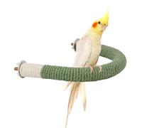 Hypeety Perchoirs pour oiseaux en forme de U en bois naturel avec corde de chanvre - Perchoir à oiseaux - Accessoire pour cage à oiseaux - Jouet debout pour perruches, perruches, calopsittes et