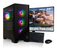 HYPER BYTE® PC Gaming Kit - AMD Ryzen 7 5700G | Ecran 25 Pouces - 1920x1080p | Ordinateur Pack / Gamer Set | 16GO DDR4 | 1TO SSD | Refroidisseur CPU | incl. Souris & Clavier Gaming | Windows 11 Pro no