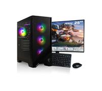 HYPER BYTE PC Gaming Kit - AMD Ryzen 7 5700G | Ecran 25 Pouces - 1920x1080p | Ordinateur Pack / Gamer Set | 16GO DDR4 | 1TO SSD | Refroidisseur CPU