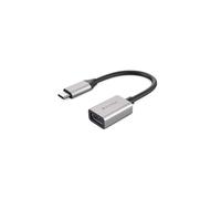 HYPER Câble Adaptateur HD425D-GL : USB-C vers USB-A 3.2 Gen 2 (3.1 Gen 2), 0.0176m, Noir et Argent, Connecteurs Mâle/Femelle